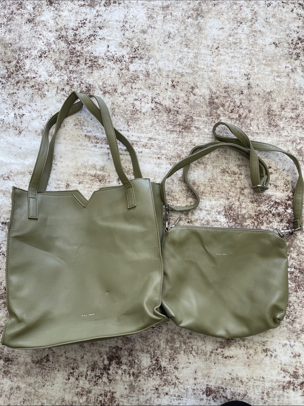 Pixie Mood Olive Tote and Matching Crossbody Set